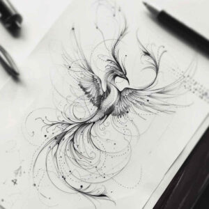 phoenix tattoo design ideas Surrealism surreal lighting renewal for upper back