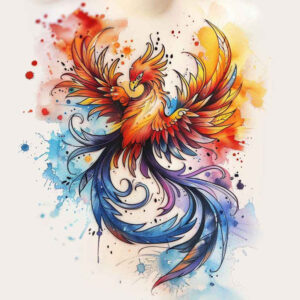 phoenix tattoo design ideas color saturation strength for foot