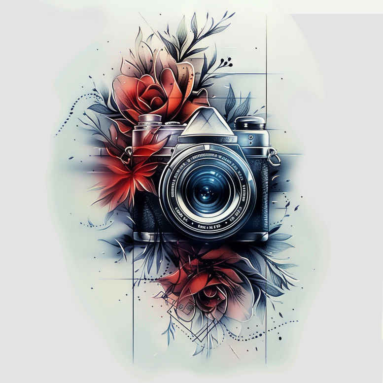abstract-photography-tattoo – tattoo design ideas free ai generated – pristine – for-upper-thigh – Gallery: photography-inkby-ai