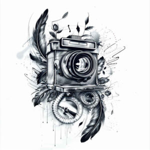 camera-tattoo – tattoo design ideas free ai generated – diminutive – for-palm – Gallery: photography-inkby-ai