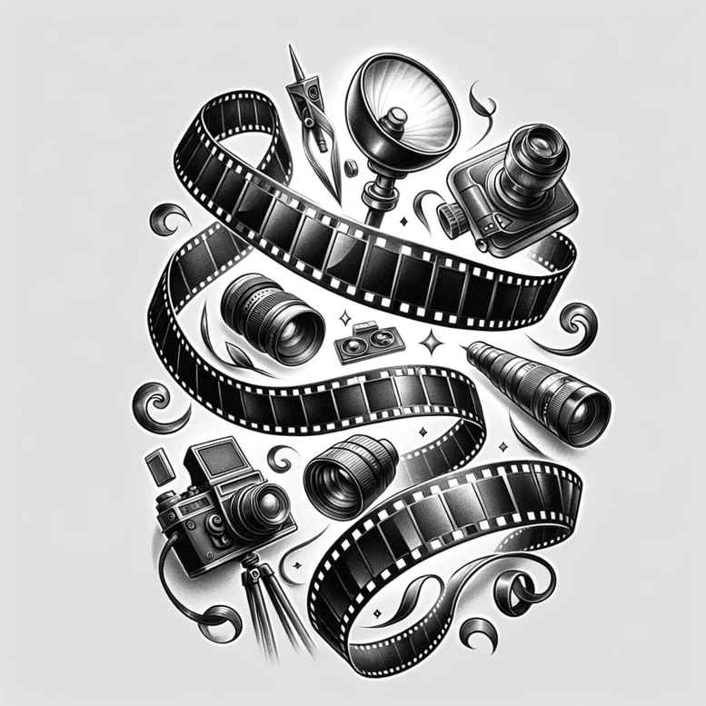 camera-tattoo – tattoo design ideas free ai generated – mini-geometry – for-side-torso – Gallery: photography-inkby-ai