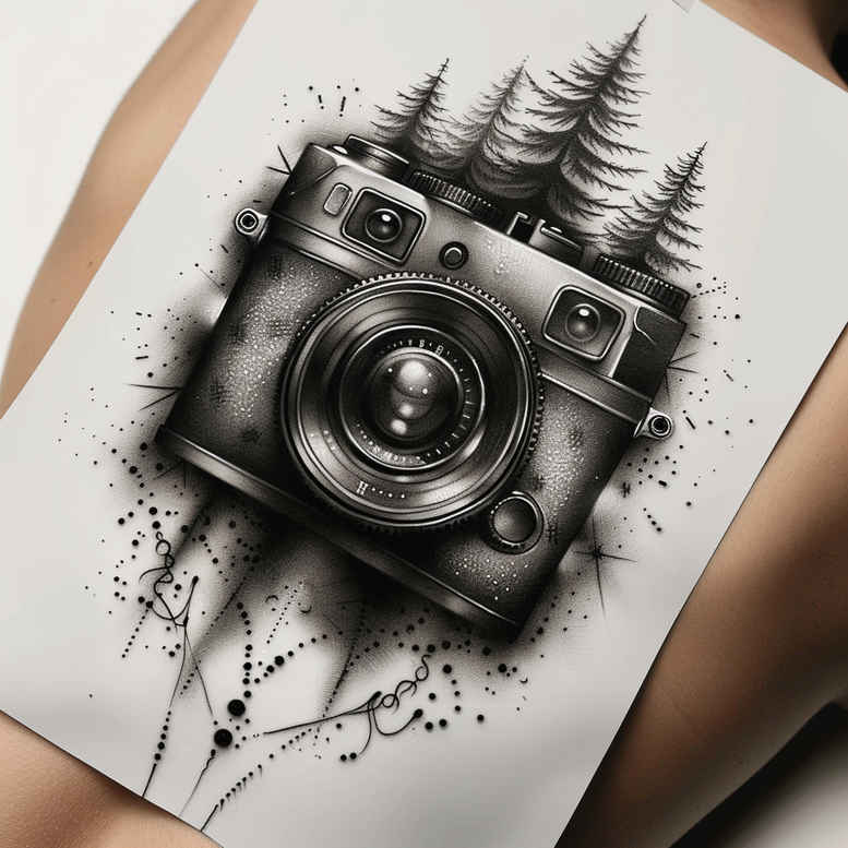color-photography-tattoo – tattoo design ideas free ai generated – negative-space – for-fingers – Gallery: photography-inkby-ai