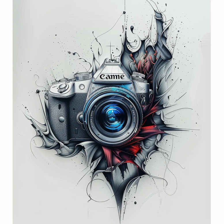 delicate-photography-tattoo – tattoo design ideas free ai generated – micro-symbol – for-abdomen – Gallery: photography-inkby-ai