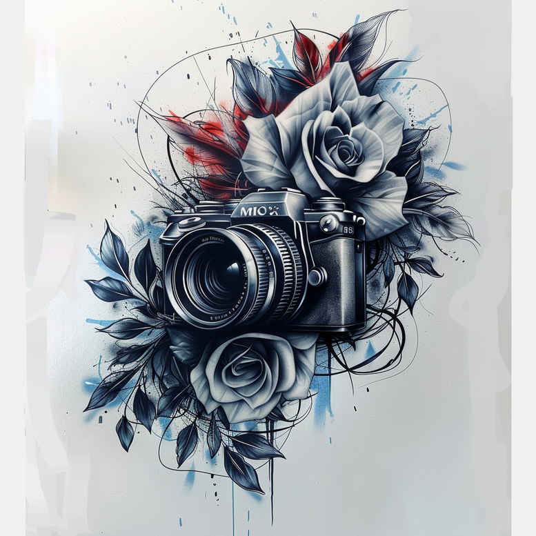 documentary-photography-tattoo – tattoo design ideas free ai generated – simple-dot – for-upper-arm – Gallery: photography-inkby-ai