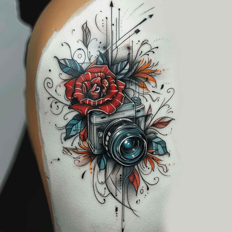expressive-portrait-photography-tattoo – tattoo design ideas free ai generated – pure-motif – for-nape – Gallery: photography-inkby-ai