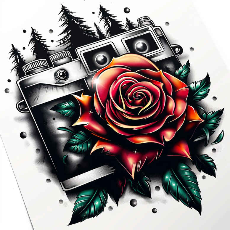 expressive-portrait-photography-tattoo – tattoo design ideas free ai generated – silent – for-shin – Gallery: photography-inkby-ai
