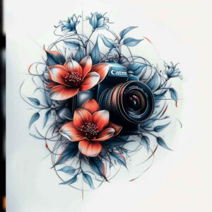 light-motif-photography-tattoo – tattoo design ideas free ai generated – single-color – for-upper-shoulder – Gallery: photography-inkby-ai