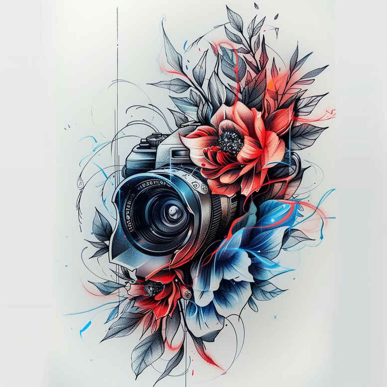 line-photography-tattoo – tattoo design ideas free ai generated – quiet-art – for-abdomen – Gallery: photography-inkby-ai