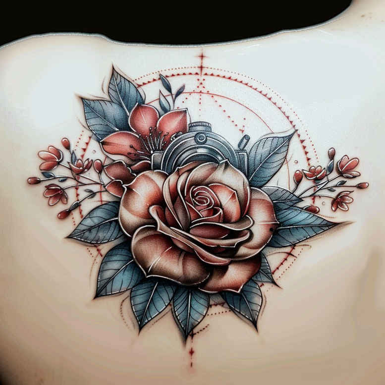 line-photography-tattoo – tattoo design ideas free ai generated – short-stroke – for-sternum – Gallery: photography-inkby-ai