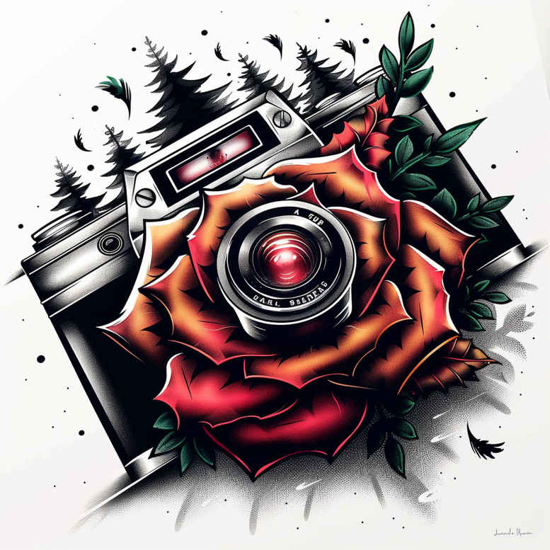 minimalist-photography-tattoo – tattoo design ideas free ai generated – empty-space – for-lower-arm – Gallery: photography-inkby-ai