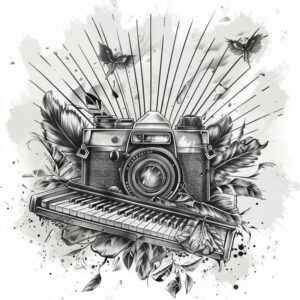 motion-photography-tattoo – tattoo design ideas free ai generated – monochrome – for-upper-arm – Gallery: photography-inkby-ai