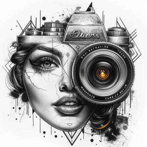 motion-photography-tattoo – tattoo design ideas free ai generated – pure-outline – for-inner-arm – Gallery: photography-inkby-ai
