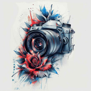 ornamental-photography-tattoo – tattoo design ideas free ai generated – simple-icon – for-upper-shoulder – Gallery: photography-inkby-ai