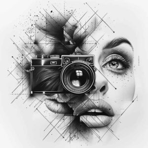 perspective-photography-tattoo – tattoo design ideas free ai generated – punctual – for-thigh – Gallery: photography-inkby-ai