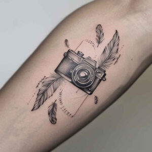 photography-hobby-tattoo – tattoo design ideas free ai generated – delicate – for-shoulder-blade – Gallery: photography-inkby-ai