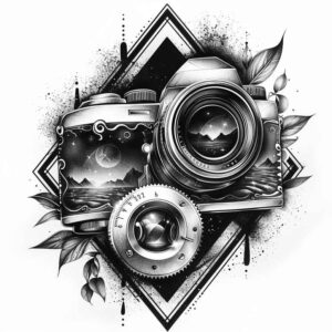 photography-passion-tattoo – tattoo design ideas free ai generated – subtle-shape – for-stomach – Gallery: photography-inkby-ai