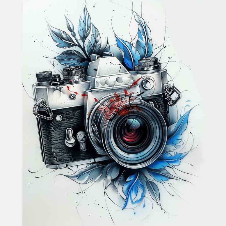 portrait-photography-tattoo – tattoo design ideas free ai generated – little-tattoo – for-foot – Gallery: photography-inkby-ai