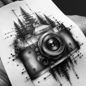 reportage-photography-tattoo – tattoo design ideas free ai generated – clean-lines – for-biceps – Gallery: photography-inkby-ai
