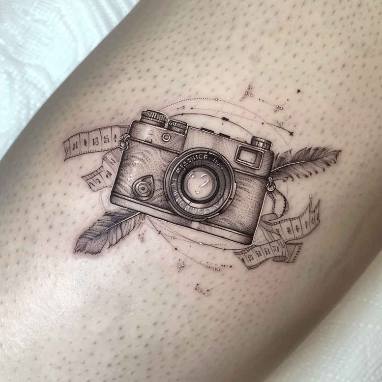 reportage-photography-tattoo – tattoo design ideas free ai generated – no-excess – for-biceps – Gallery: photography-inkby-ai