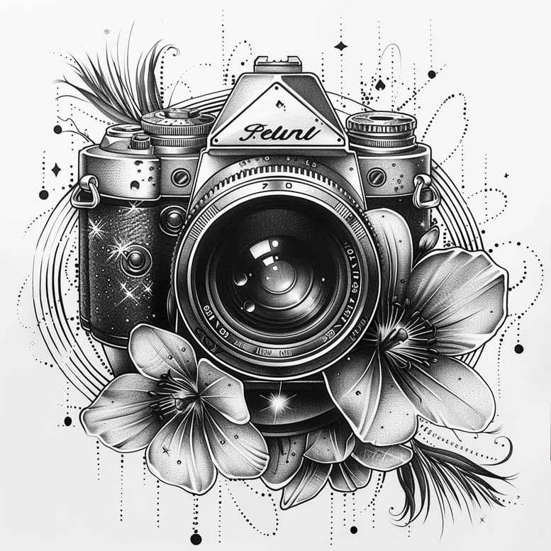 reportage-photography-tattoo – tattoo design ideas free ai generated – sparse – for-ankle – Gallery: photography-inkby-ai