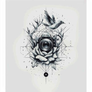shaded-photo-tattoo – tattoo design ideas free ai generated – delicate – for-temple – Gallery: photography-inkby-ai