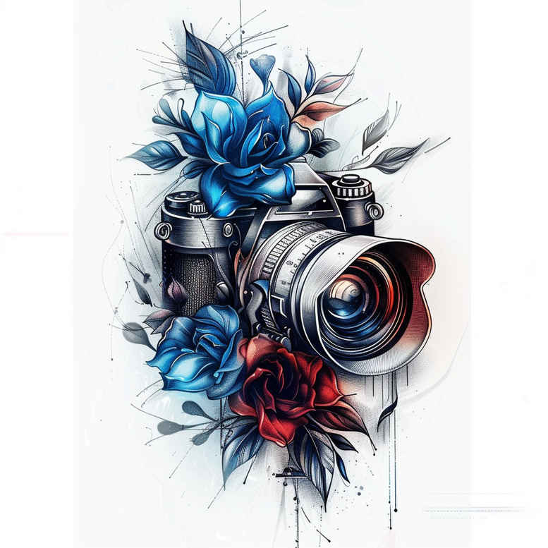shaded-photo-tattoo – tattoo design ideas free ai generated – single-line – for-thigh – Gallery: photography-inkby-ai