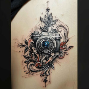 shadow-motif-photography-tattoo – tattoo design ideas free ai generated – elegant – for-chest – Gallery: photography-inkby-ai