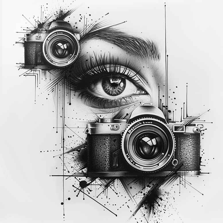 shadow-motif-photography-tattoo – tattoo design ideas free ai generated – miniature – for-ribs – Gallery: photography-inkby-ai