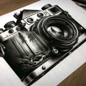 shadow-motif-photography-tattoo – tattoo design ideas free ai generated – open-space – for-side-torso – Gallery: photography-inkby-ai