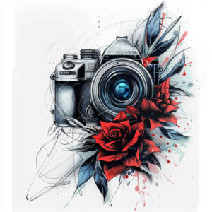symmetrical-photography-tattoo – tattoo design ideas free ai generated – no-fill – for-back-shoulder – Gallery: photography-inkby-ai