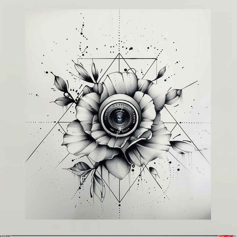 symmetrical-photography-tattoo – tattoo design ideas free ai generated – silent – for-biceps – Gallery: photography-inkby-ai