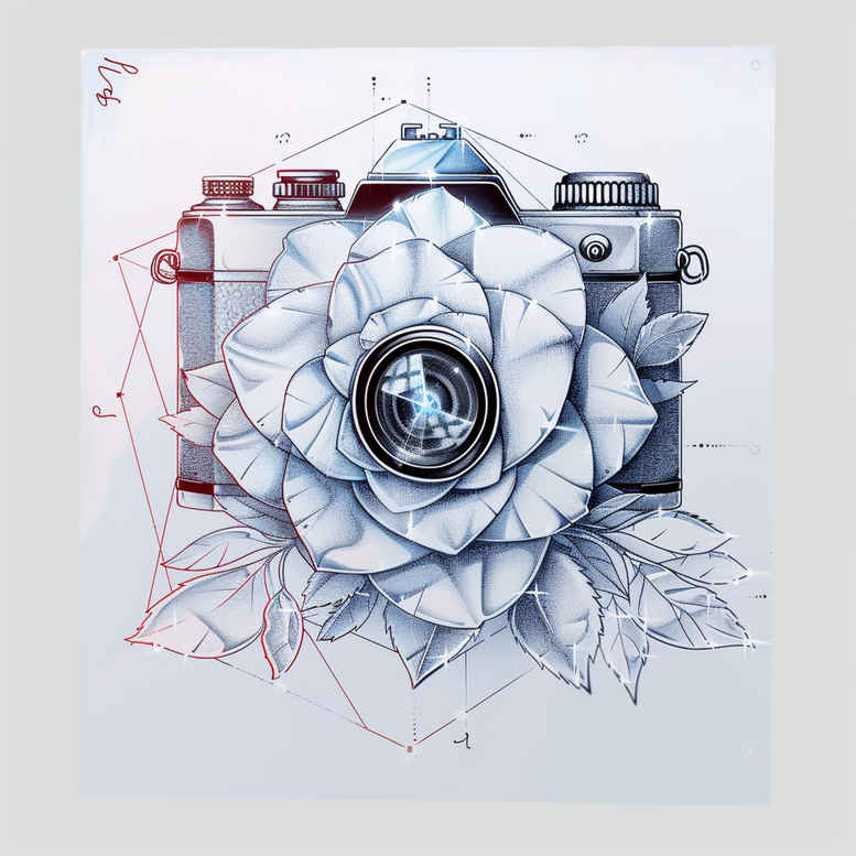 symmetrical-photography-tattoo – tattoo design ideas free ai generated – tiny-motif – for-palm – Gallery: photography-inkby-ai