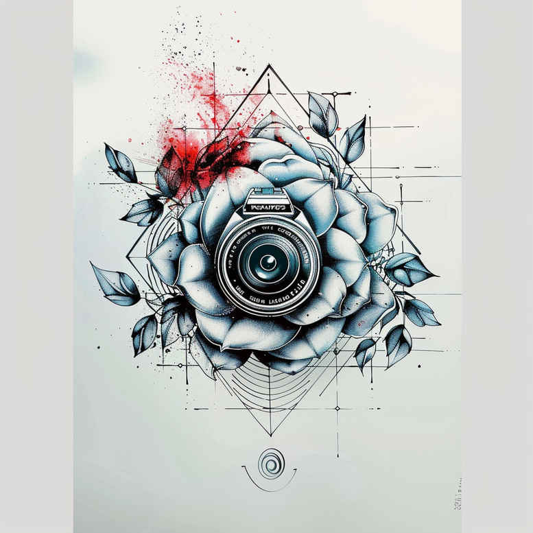 photography tattoo design ideas ultra-thin colors for abdomen