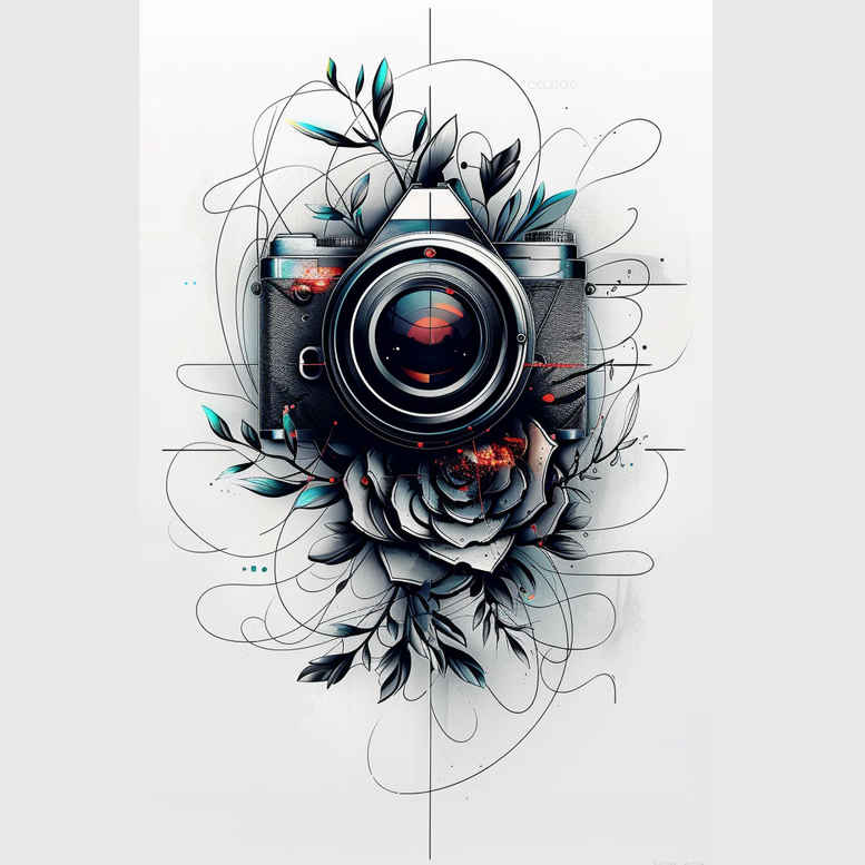 photography tattoo design ideas thin script colors for knee