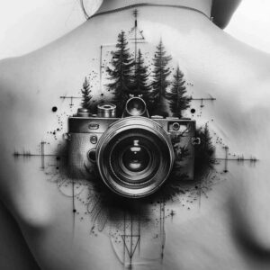 photography tattoo design ideas sparse moment for lower leg