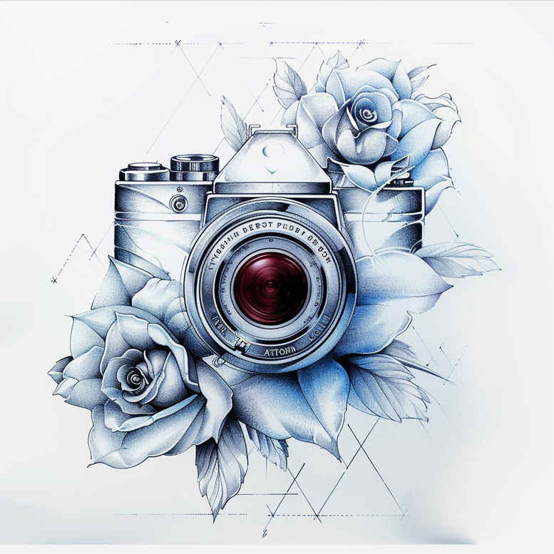 photography tattoo design ideas soft curve reflection stands for courage