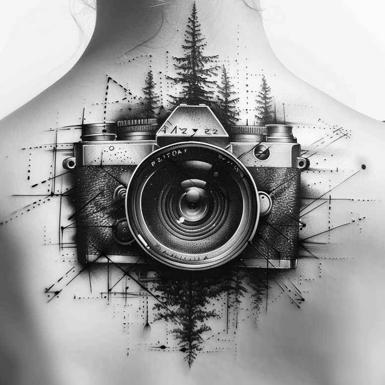 photography tattoo design ideas single color shadows for biceps