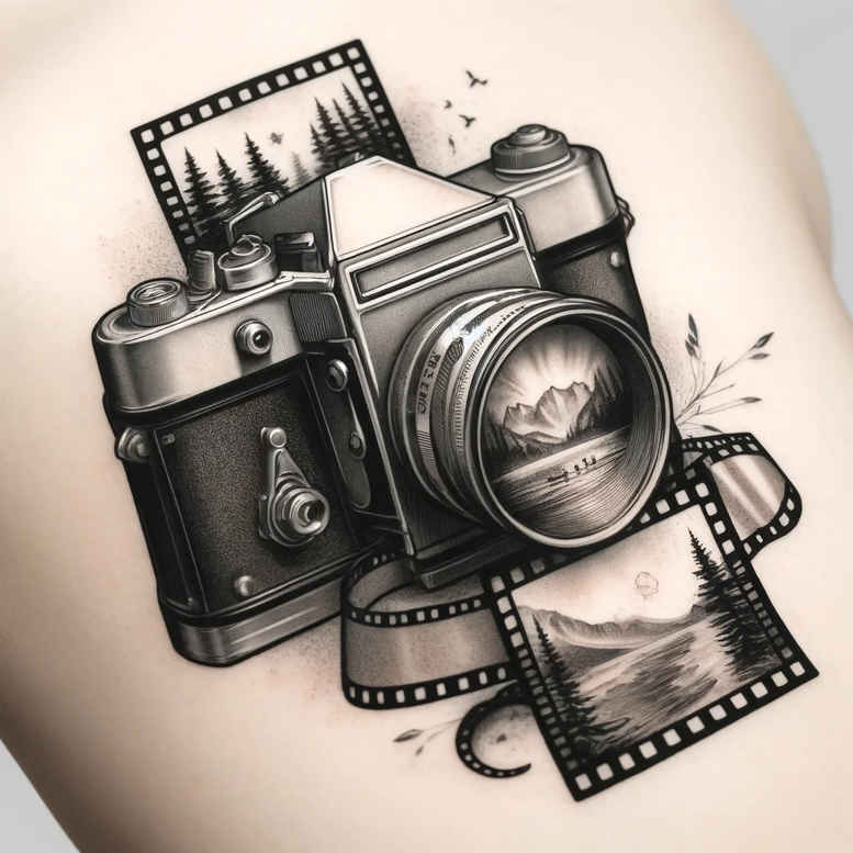 photography tattoo design ideas simple form sharpness represents resilience