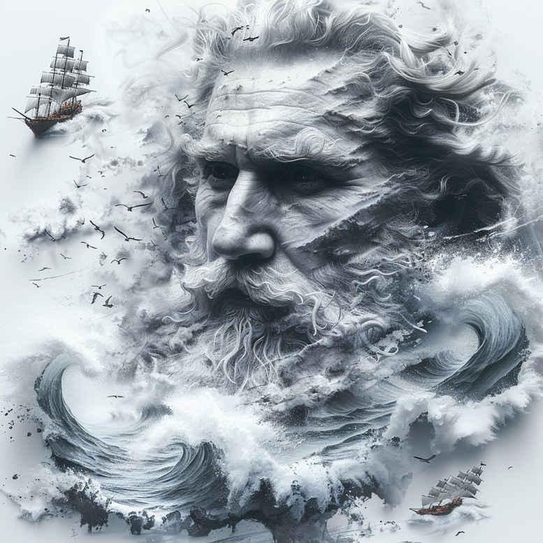 ancient-sea-god-tattoo – tattoo design ideas free ai generated – eerie – for-ribs – Gallery: poseidon-inkby-ai