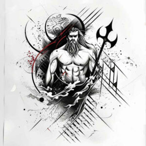 authority-god-tattoo – tattoo design ideas free ai generated – hellish – for-elbow – Gallery: poseidon-inkby-ai