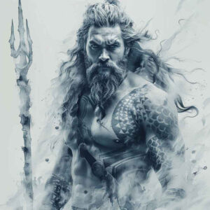authority-god-tattoo – tattoo design ideas free ai generated – spectral – for-neck – Gallery: poseidon-inkby-ai