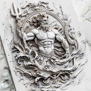 earthquake-god-tattoo – tattoo design ideas free ai generated – eerie – for-hip – Gallery: poseidon-inkby-ai