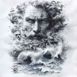 earthquake-god-tattoo – tattoo design ideas free ai generated – petrified – for-chest – Gallery: poseidon-inkby-ai