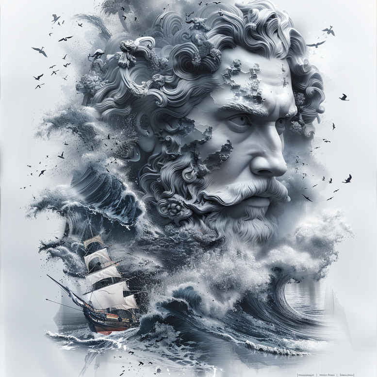 element-god-tattoo – tattoo design ideas free ai generated – unholy – for-forearm – Gallery: poseidon-inkby-ai