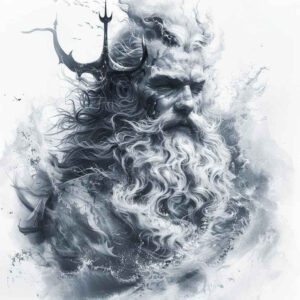 fisherman-god-tattoo – tattoo design ideas free ai generated – moody – for-nape – Gallery: poseidon-inkby-ai