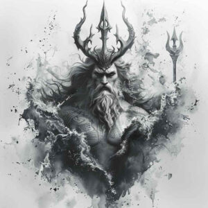 fisherman-god-tattoo – tattoo design ideas free ai generated – shadowy – for-wrist – Gallery: poseidon-inkby-ai