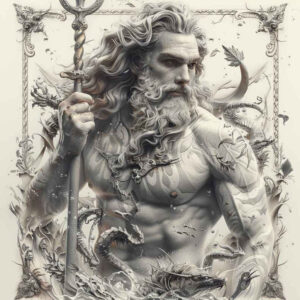 nature-force-god-tattoo – tattoo design ideas free ai generated – nightmarish – for-hand – Gallery: poseidon-inkby-ai