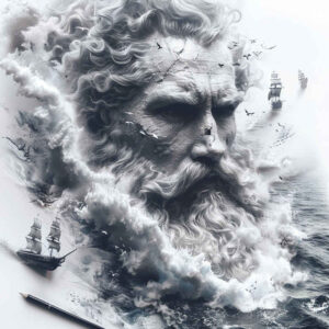 ocean-deity-tattoo – tattoo design ideas free ai generated – weird – for-ankle – Gallery: poseidon-inkby-ai