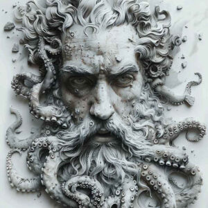 sea-god-tattoo – tattoo design ideas free ai generated – bizarre – for-back-of-neck – Gallery: poseidon-inkby-ai