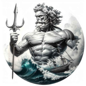 sea-god-tattoo – tattoo design ideas free ai generated – deep-shadows – for-foot – Gallery: poseidon-inkby-ai